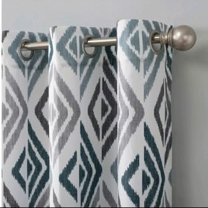 2 HANA IKAT GEOMETRIC SEMI SHEER GROMMET CURTAIN